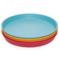 Weesprout Bamboo, Silicone, Melamine Dishware Plate With Lids, Set Of 4, Kid-Sized Design For Leftovers, Dishwasher Safe (Blue,