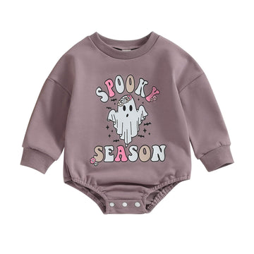 Focusnorm Halloween Newborn Baby Girl Outfit Pumpkin Sweatshirt Romper Long Sleeve Romper Jumpsuit Infant Fall Winter Clothes (G