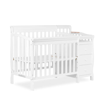 Dream On Me Jayden 4-in-1 Mini Convertible Crib And Changer in White, Greenguard Gold Certified, Non-Toxic Finish, New Zealand P