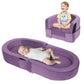 wanan Toddler Travel Bed, Portable & Foldable, 2-in-1 Convertible Bed & Couch, Soft & Comfortable for Kids (Blueberry)
