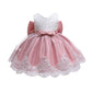 Lottle Girls Christmas Embroidery Lace Dresses Infant Easter Halloween Wedding Formal Event Dress(Pink,120)