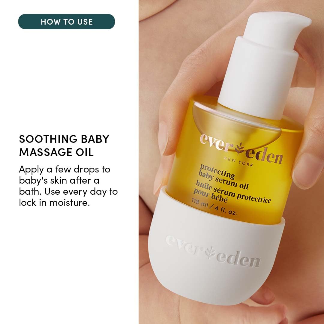 Evereden Protecting Baby Massage Oil, 4 Oz. | Baby Oil For Newborn | Clean And Gentle Baby Care | Non-Toxic And Fragrance Free |