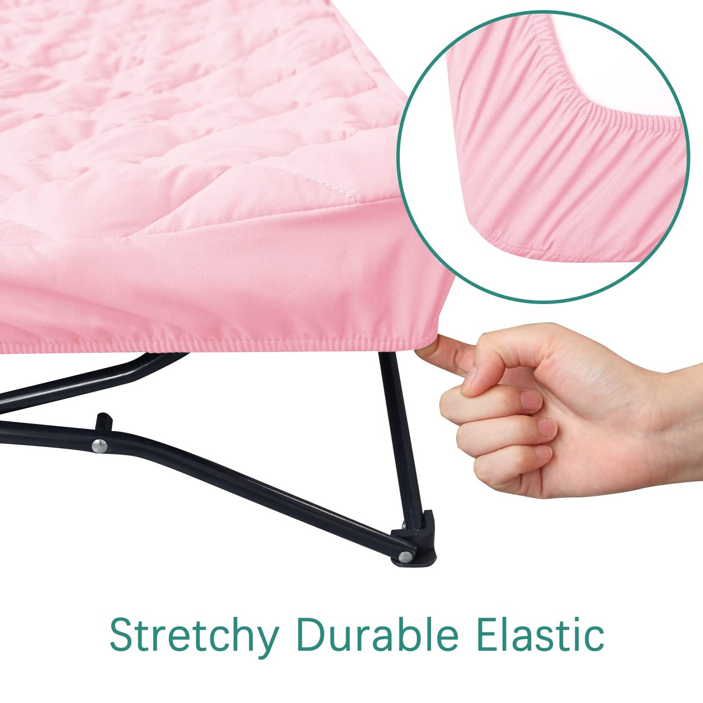 Sheet For Regalo My Cot Portable Toddler Bed, Joovy Travel Cot (Sheet Only, Bed Not Included), Soft Padded Cover, Pink, 48''  24