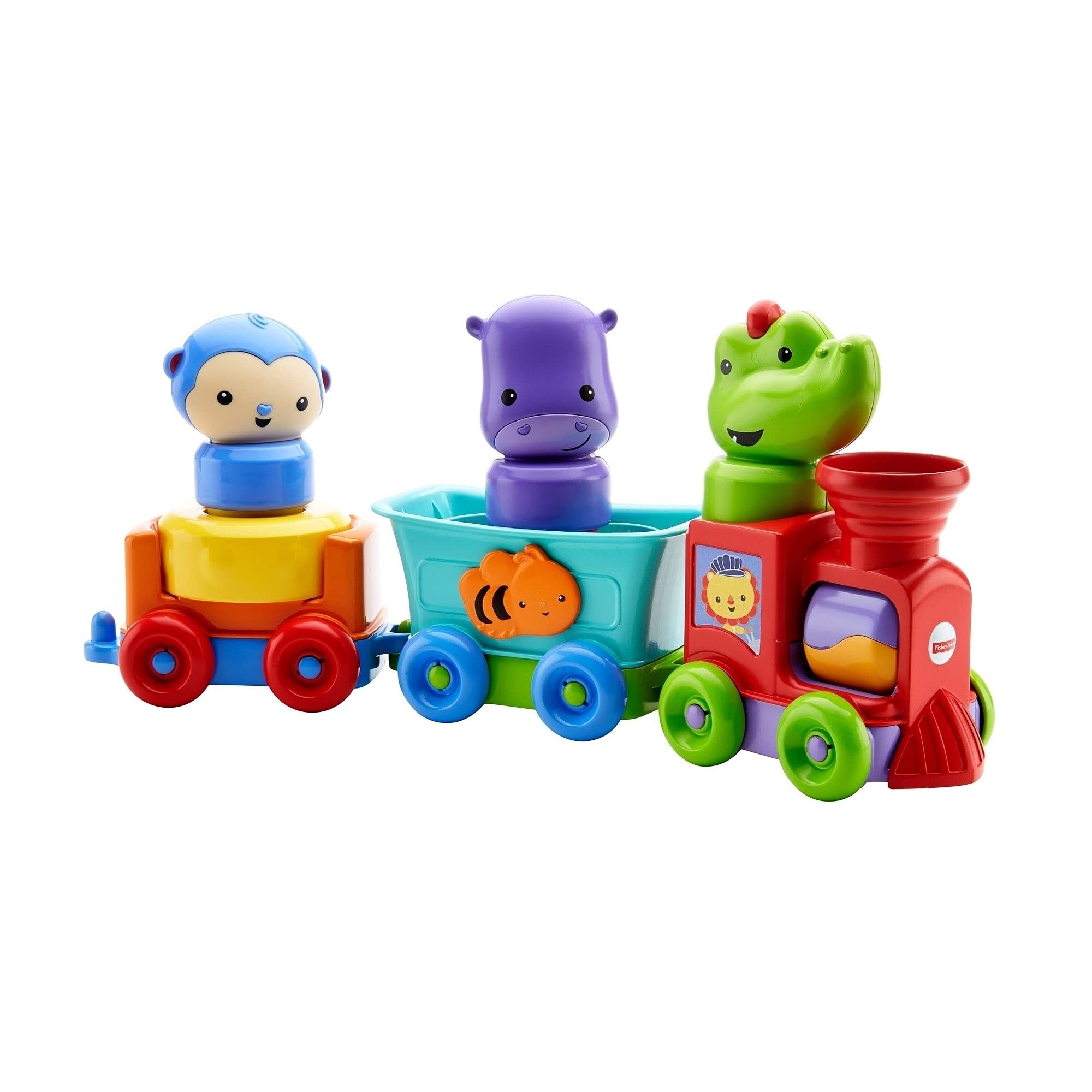 Fisher-Price Silly Safari Rattle & Roll Animal Train, Multicolor ...