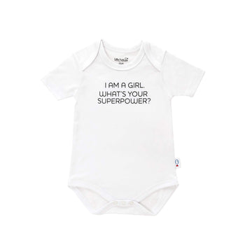Little Fishkopp Organic Cotton Short Sleeve Graphic Baby Bodysuit | Girl | 0-3 Months