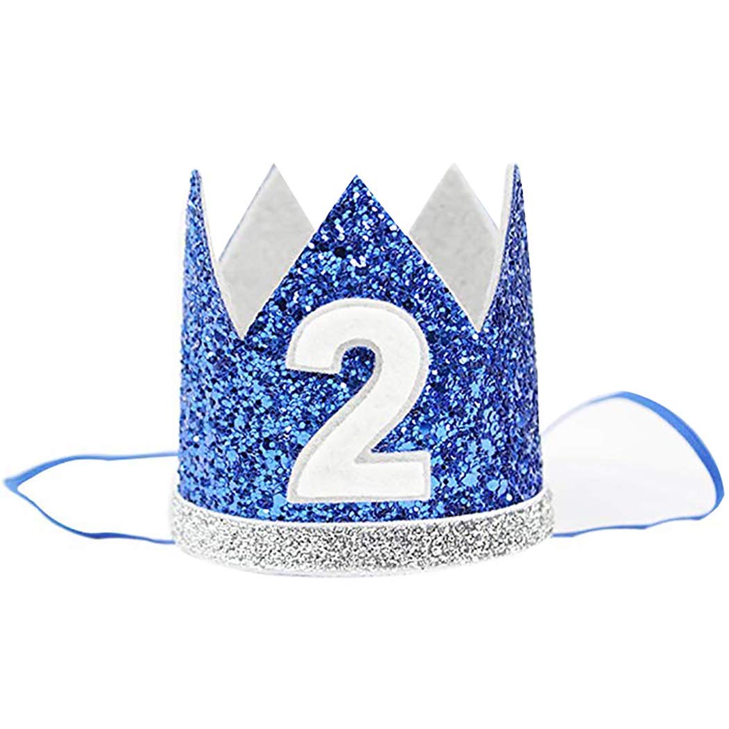 Siddiva Birthday Cap For Babies (2 Years) / Birthday Hairbands/Headbands For Baby (2 Years) Crown Style Headbands/Hairbands (2 Y