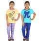 FICTIF Kid Girls Top & Pyjama Set (2FG303PURTI Purple & Yellow,Light Blue & Dark Blue) Pack of 2 (23 Years)