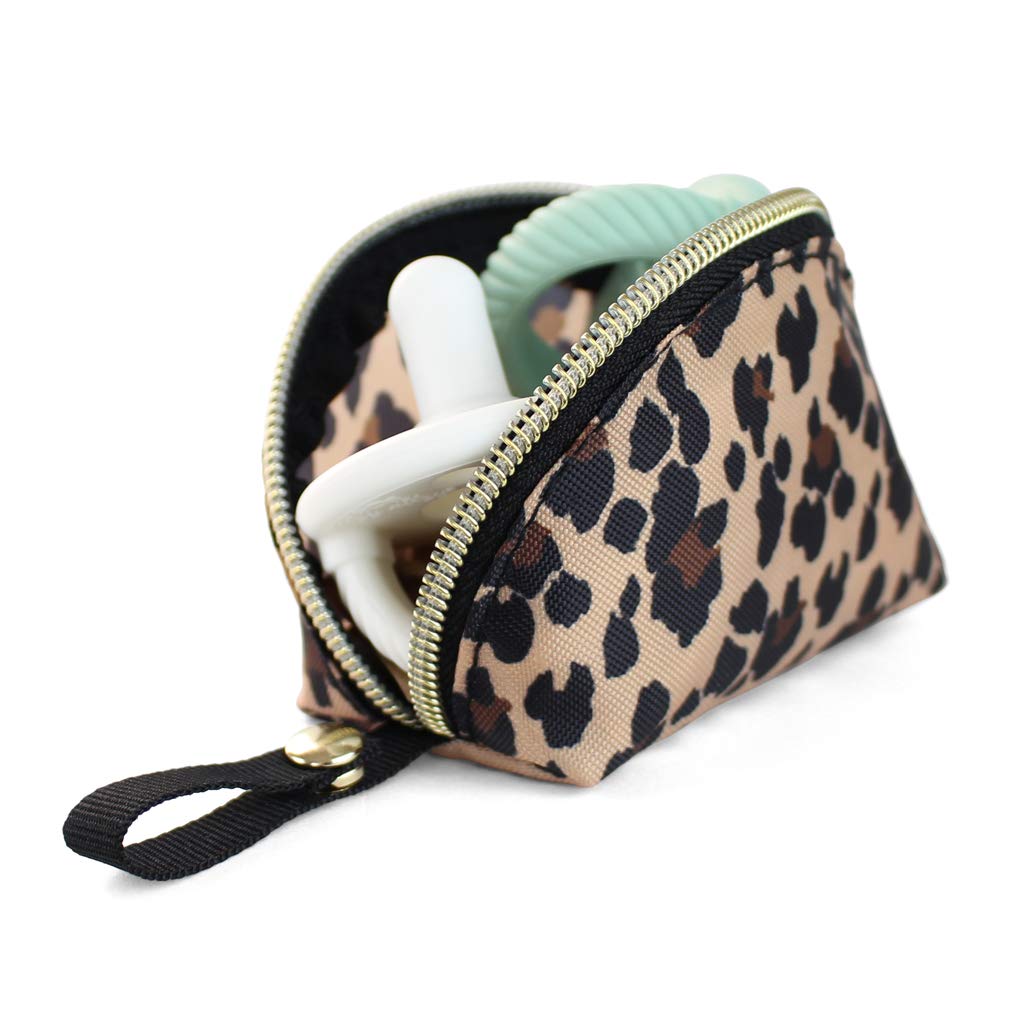 Itzy Ritzy Everything Storage Pouch; Small Zipper Pouch Holds 2 Pacifiers; Snap Handle Attaches To Diaper Bag, Stroller Or Purse