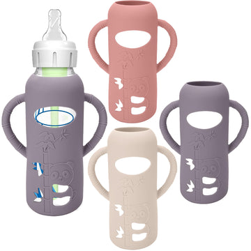 Busoha 3 Pack Silicone Sleeves For Dr. Brown'S Glass Baby Bottles - Drop Protection Baby Bottle Sleeves,Compatible With Dr. Brow