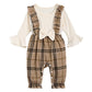 Hopscotch Girls Full Sleeves Plaid Print Brown Footies & Bodysuit For Ages (1218 Months)