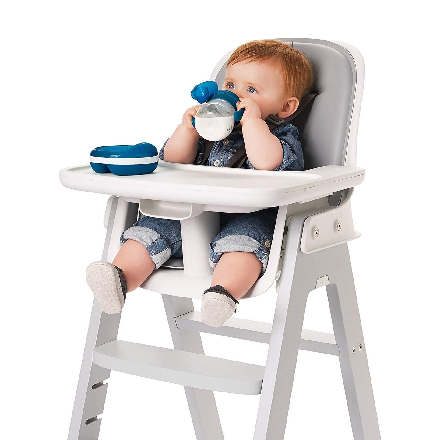 Oxo Tot Transitions Soft Spout Sippy Cup With Removable Handles, Navy, 6 Ounce (2 Pack)