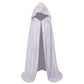 Makroyl Kids Velvet Cloak Cape With Hooded For Halloween Christmas Cosplay Costumes (M, White)