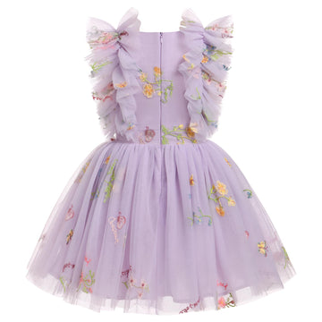 Fairy Dress Toddler, Party Dress For Baby Girl Boho Lace Hippie Flower Ruffle Puffy Wedding Bridesmaid Birthday Ball Gown For Ki