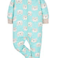 Gerber Baby Boys' 4 Pack Sleep 'N Play Footie, Aqua Fox, 0-3 Months