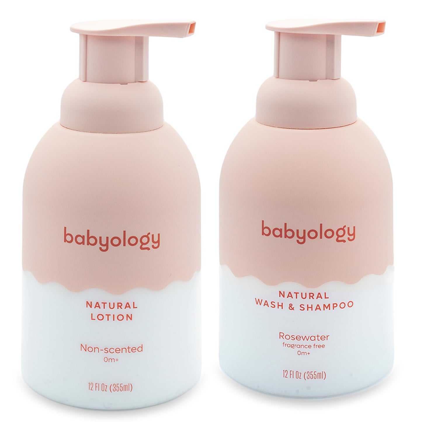 Babyology - 100% Edible Ingredients - All Natural Baby Wash and Shampoo Rose + Organic Baby Lotion SET - 12 FL OZ Good for Sensi