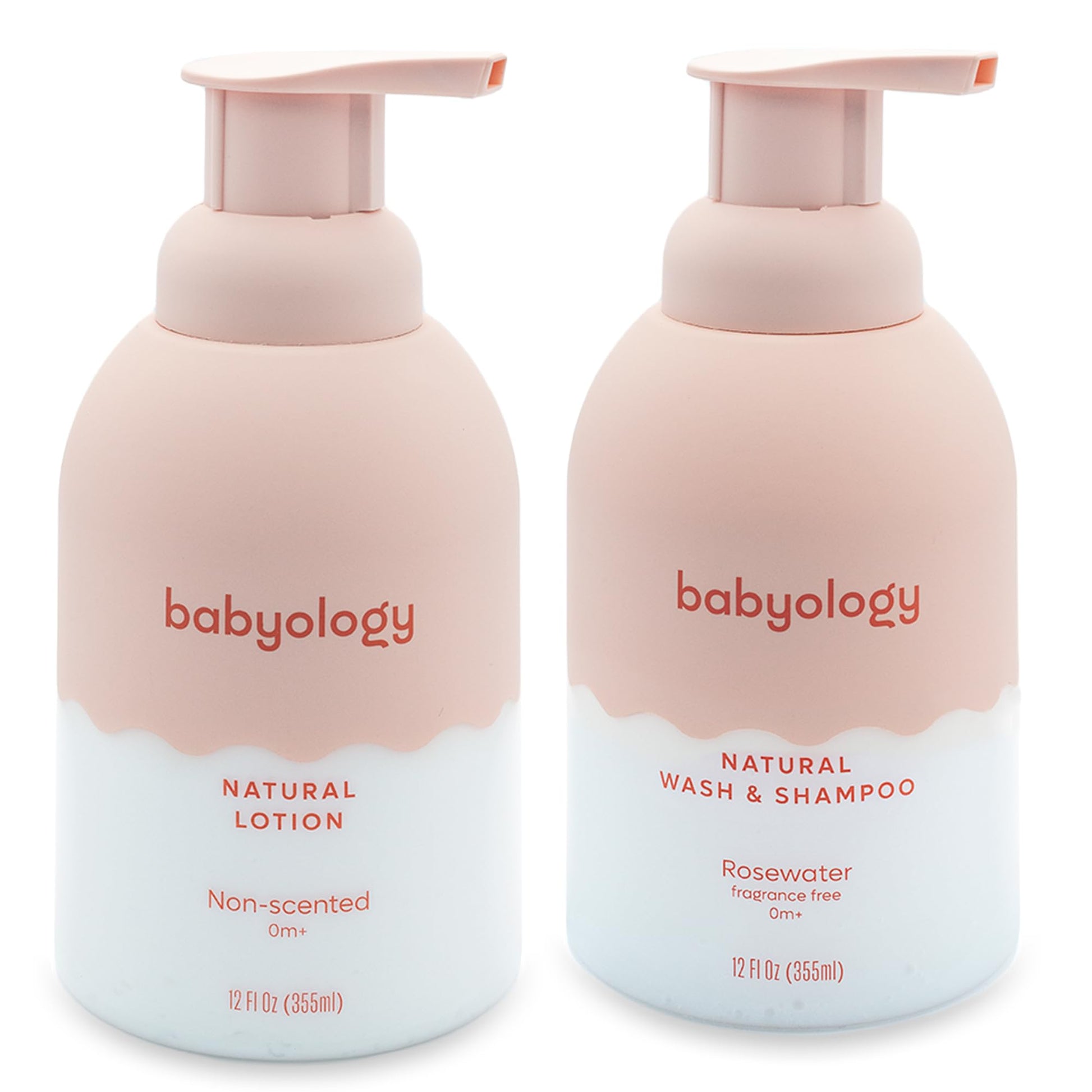 Babyology - 100% Edible Ingredients - All Natural Baby Wash and Shampoo Rose + Organic Baby Lotion SET - 12 FL OZ Good for Sensi