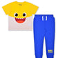 Nickelodeon Baby Shark 2 Piece T-Shirt And Jogger Sweatpants For Boy Infant, Toddler And Little Kids - Blue/Yellow