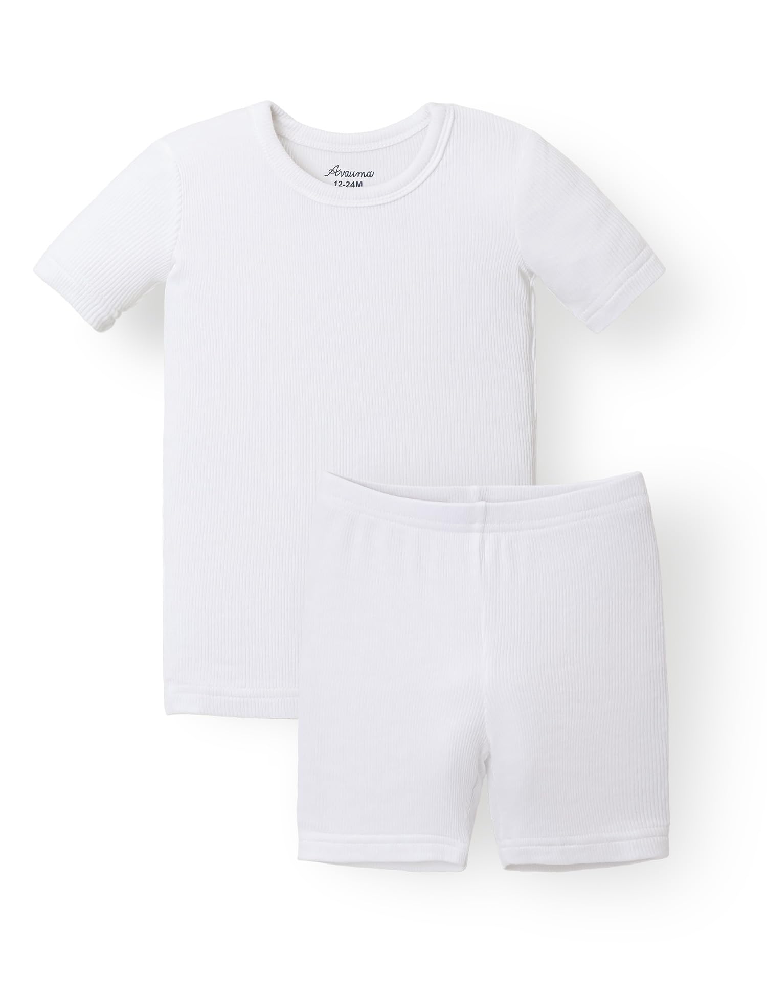 Avauma Newborn Baby Little Boys Girls Snug-Fit Pajamas Summer Short Sets Pjs Kids Clothes (Xs/White)