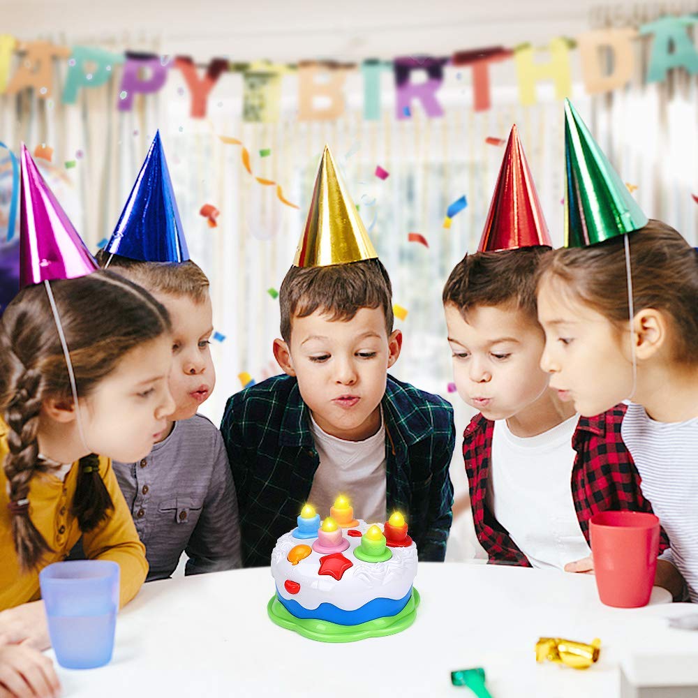 OKREVIEW First Birthday Cake Toy - Todderl Birthday Cake Toy with Candles and Songs for 18 Months+ Boys Girls Musical Birthday G