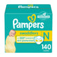 Pampers Baby Diapers - Swaddlers - Size 0, 140 Count, Ultra Absorbent Disposable Newborn Diaper