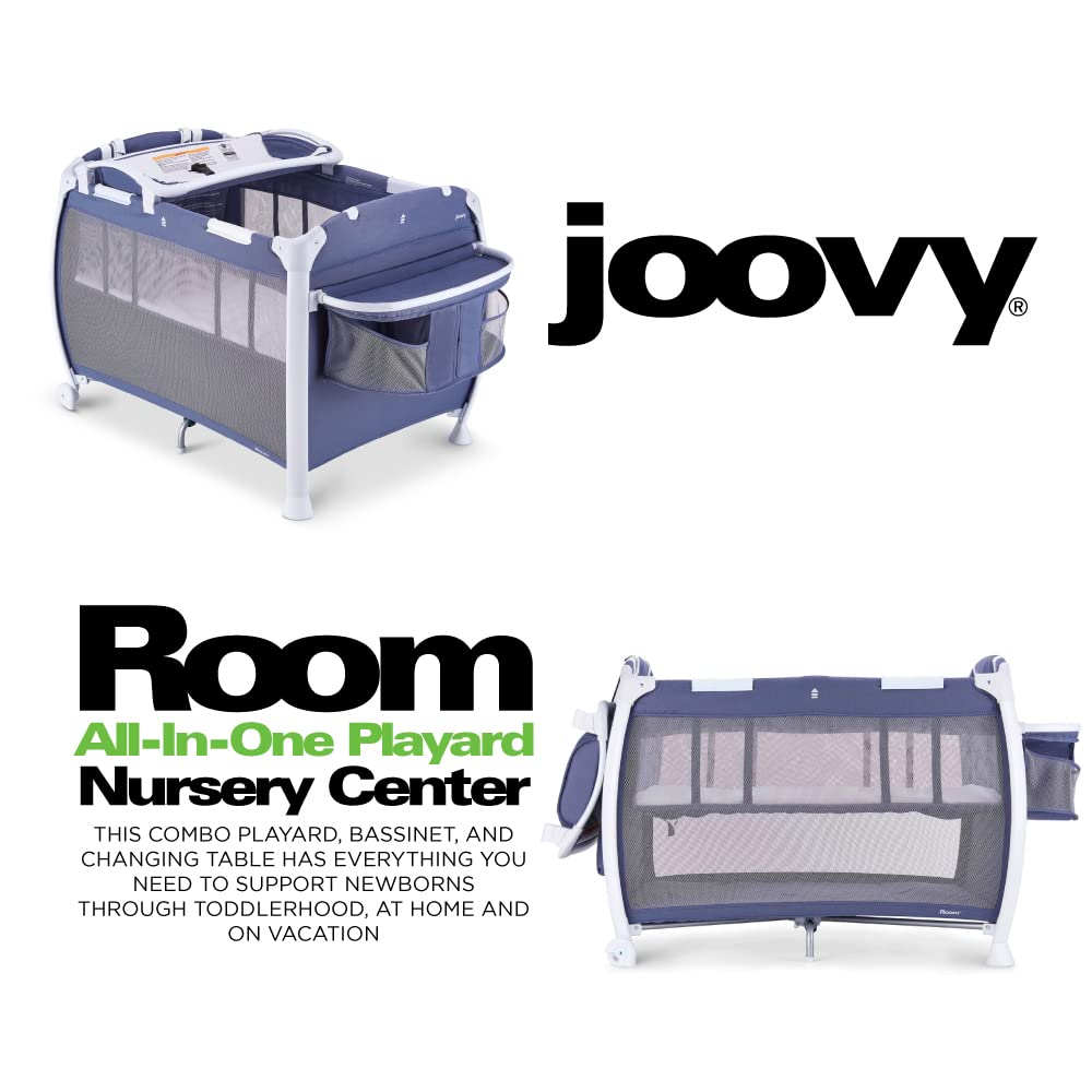Joovy Room-Playard, Nursery Center, Bassinet, Changing-Table, Slate