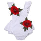 Baby Girls Jumpsuit Newborn Infant Kids Floral Clothes Summer Romper Bodysuit Sundress Outfits (6-12 Months, White)