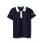 United Colors Of Benetton Regular Fit Textured Contrast Collar Polo TShirt (Size: 12 Years)25A3P33B3926In22 Navy