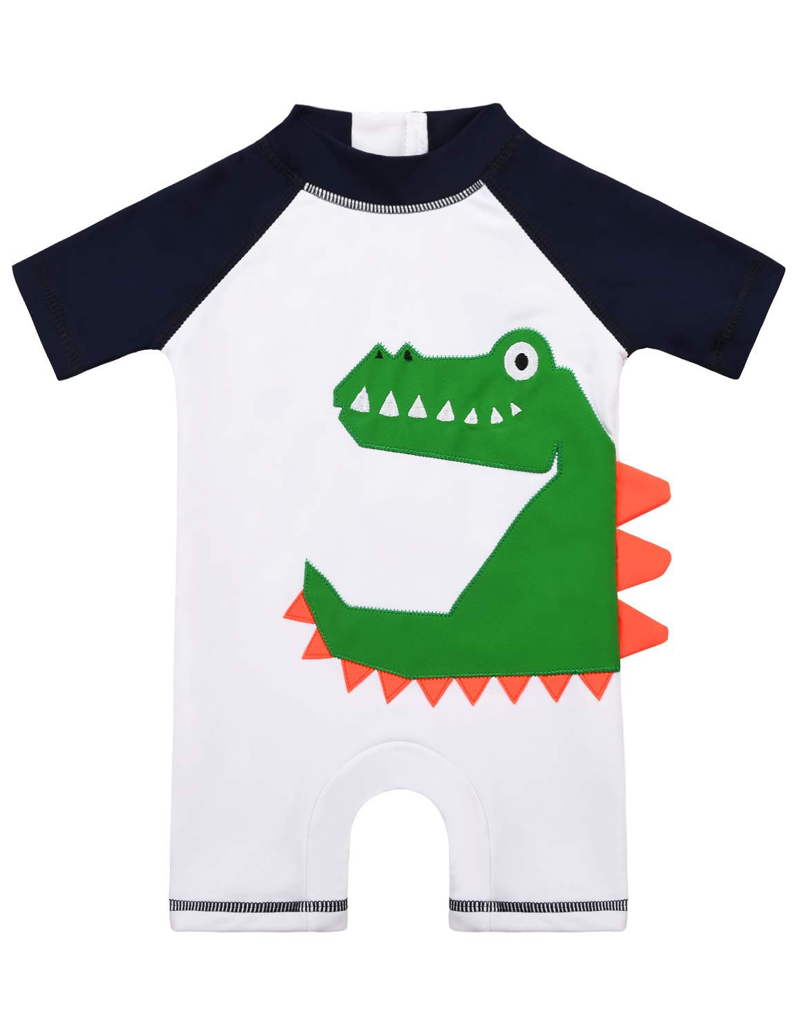 Cadocado Baby Boys Kids Upf 50+ Swimsuits One-Piece Zip Rash Guard Infant Uv Sun Protection Bathing Suit, Crocodile Pattern,6-9