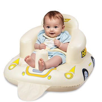 Josen Inflatable Seat For Babies 3 Months & Up, Baby Floor Seat Learn To Sit Up, Portable Infant Feeding Shower Chair, Blow Up B