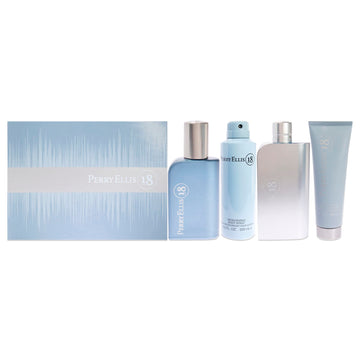 Perry Ellis 18 By Perry Ellis For Men - 4 Pc Gift Set 3.4Oz Edt Spray, 0.25Oz Edt Spray, 6Oz Body Spray, 3Oz Hair And Body Wash