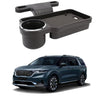 Oshotto (FT04) Foldable Car Auto Headrest Rear Back Seat Table Drink Food Cup Tray Holder Compatible with Kia Carnival  Black