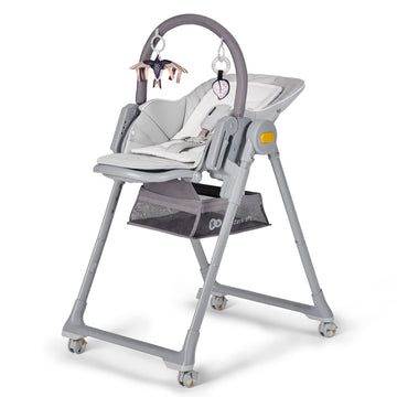 Kinderkraft LASTREE Foldable Baby High Chair for Babies and Toddlers with Reclining Function, Play Bar, Adjustable Tray and Foot