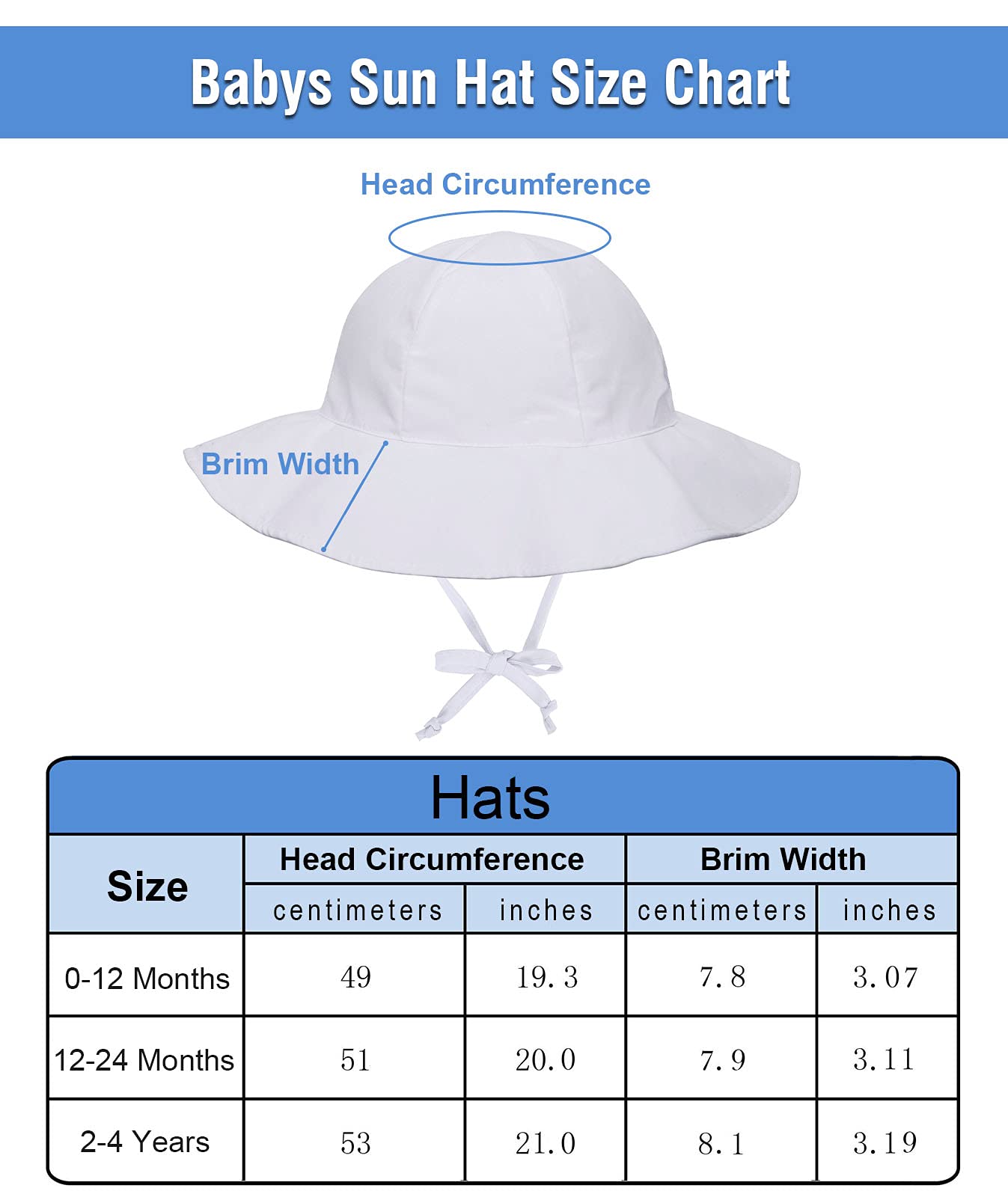 Simplikids Upf 50+ Uv Sun Protection Wide Brim Baby Sun Hat,White,12-24 Months