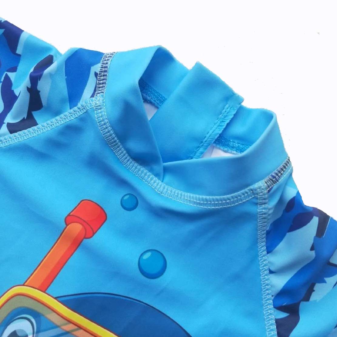 Toddler Baby Boys Swimsuit One Piece Bathing Suit Rash Guard Swimwear Upf 50+ With Hat (Shark, 18-24 Months)