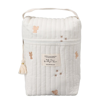 Fafeicy Diaper Bag Backpack for Baby Stroller, Cotton Multi-Functional with Zipper for Bottles Wipes Pacifiers