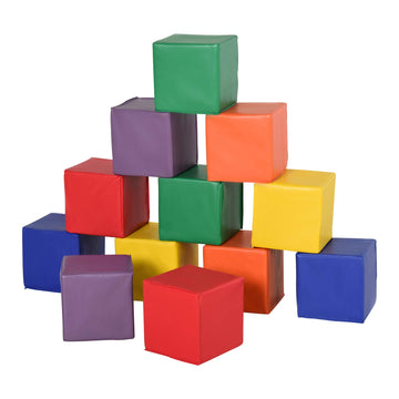Soozier 12 Piece Soft Play Blocks, Soft Foam Toy Building and Stacking Blocks Compliant Learning Toys for Toddler Baby Kids Pres