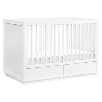 Babyletto Bento 3-in-1 Convertible Storage Crib with Toddler Bed Conversion Kit in White, Undercrib Storage Drawers, Greenguard 