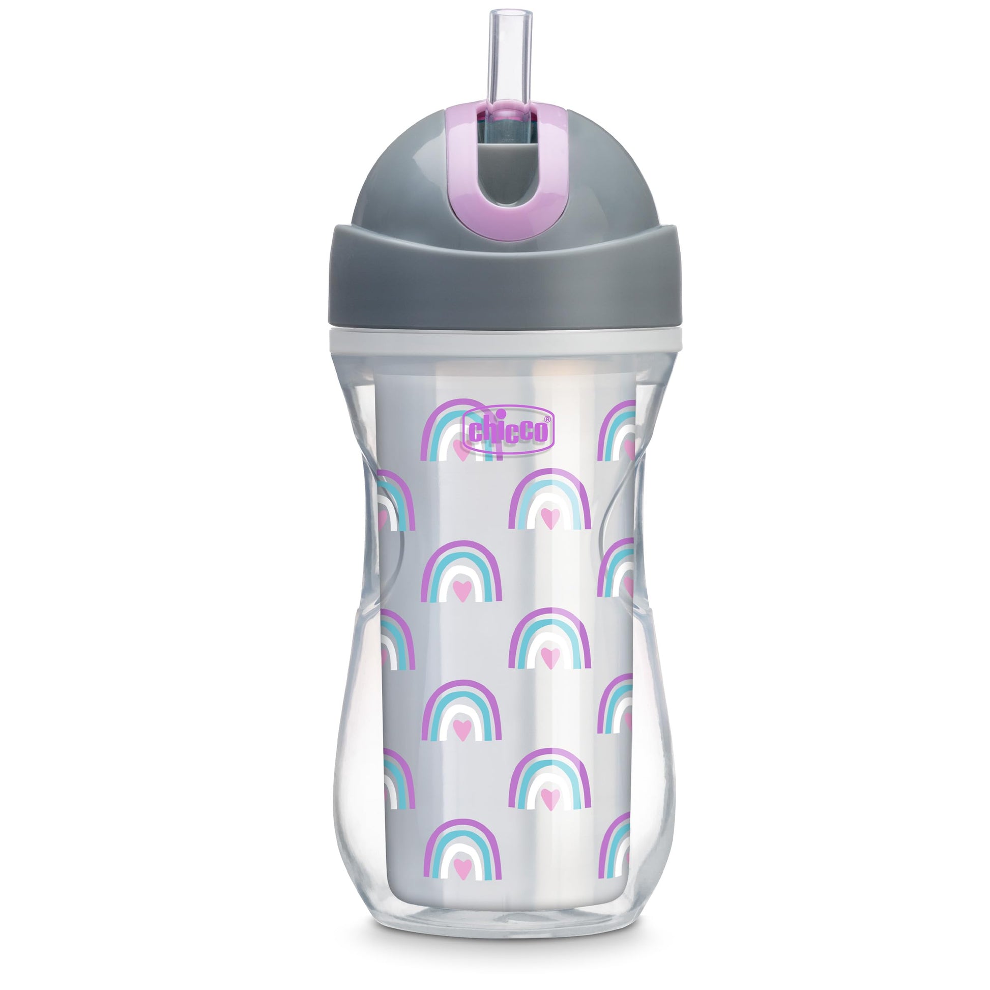 Chicco Flip-Top Straw Cup 9oz | Insulated Toddler Sippy Cup with Soft Silicone Straw | No-Spill | Easy-Clean | BPA-Free | 1pk | 