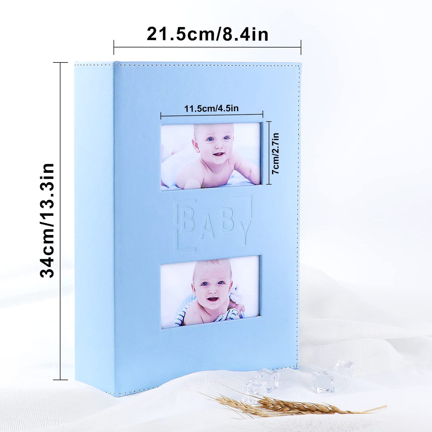 Ywlake Baby Boy Photo Album 4X6 300 Pocket Pictures, Leather Cover Newborn Shower Boy Bebe Album Holds 300 Horizontal Pictures B