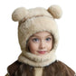 Famwrapz Kids Monkey Face Mask Cap  Winter Woolen Hat With Scarf & Mask, Full Face And Neck Cover For Boys & Girls (13 Years) 