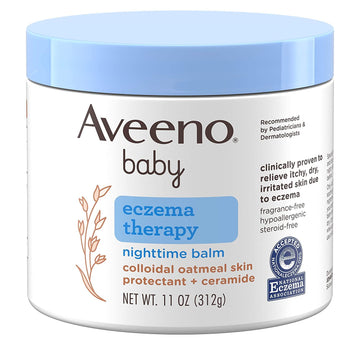 Aveeno Baby Eczema Therapy Night-Time Balm 11 Ounce Jar (325Ml) (3 Pack)