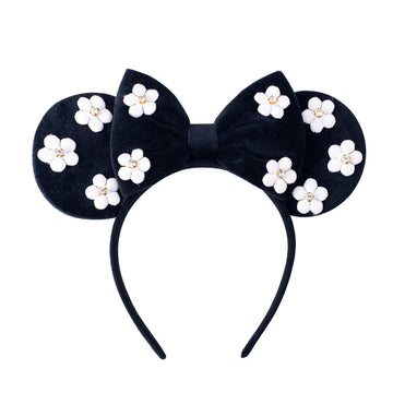 Karett Mouse Ears Bow Headbands, Sparkle Ears Headband Girl Women Glitter Hair Band For Party Princess Decoration Cosplay Costum