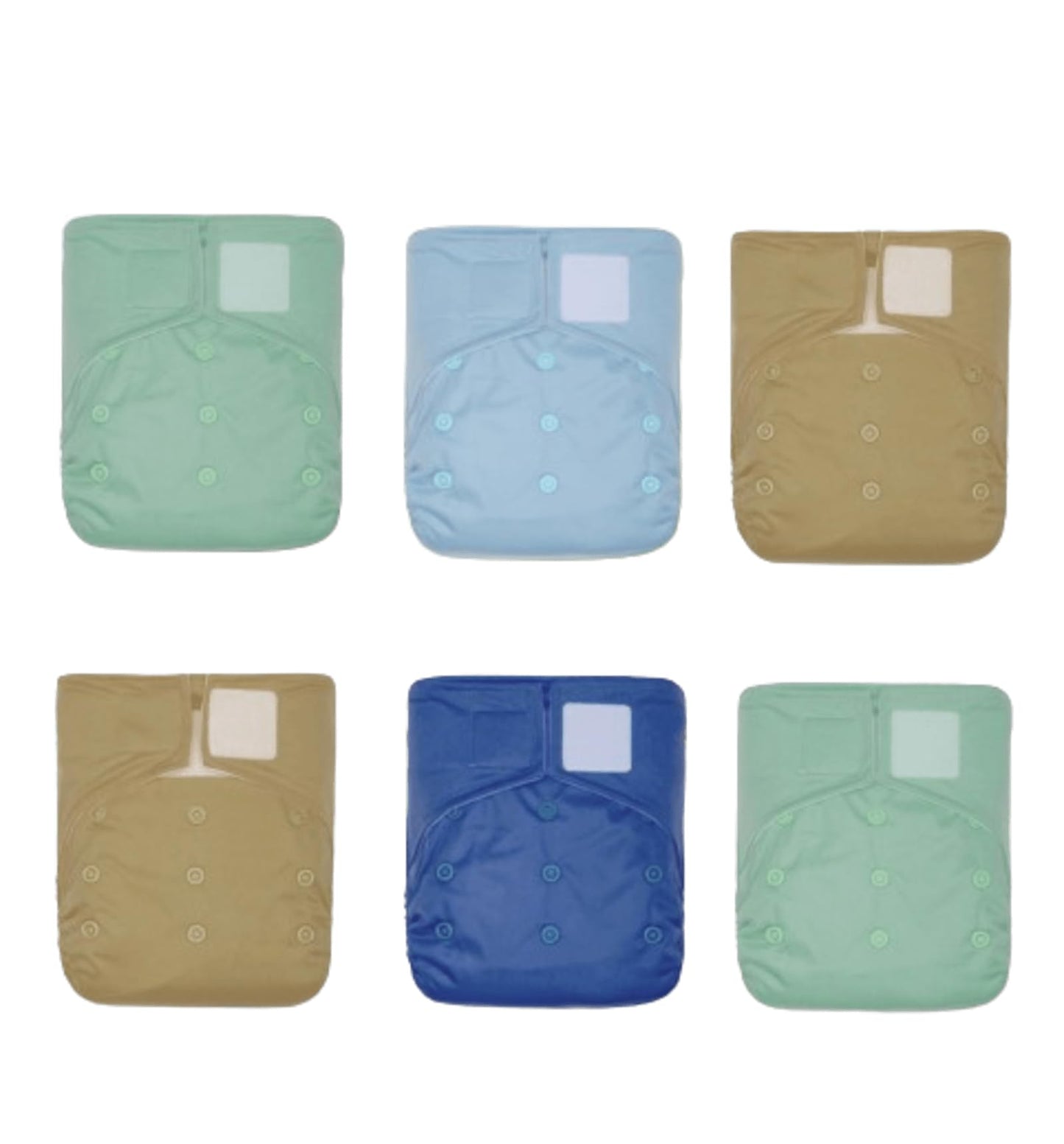 KaWaii Baby One Size Heavy Duty HD2 Cloth Diaper Shells, Reusable, Washable, Leakproof for babies 8-36 lbs - Pack of 6