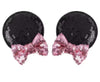 Clgift Minnie Ears Baby/Toddler Headband, Minnie Baby Ears, Minnie Ears Baby Headband, Toddler Headband (Black Pink Hair Clip)