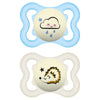 Mam Supreme Night Baby Pacifier, For Sensitive Skin, Patented Nipple, Boy, 0-6 Months (Pack Of 2)