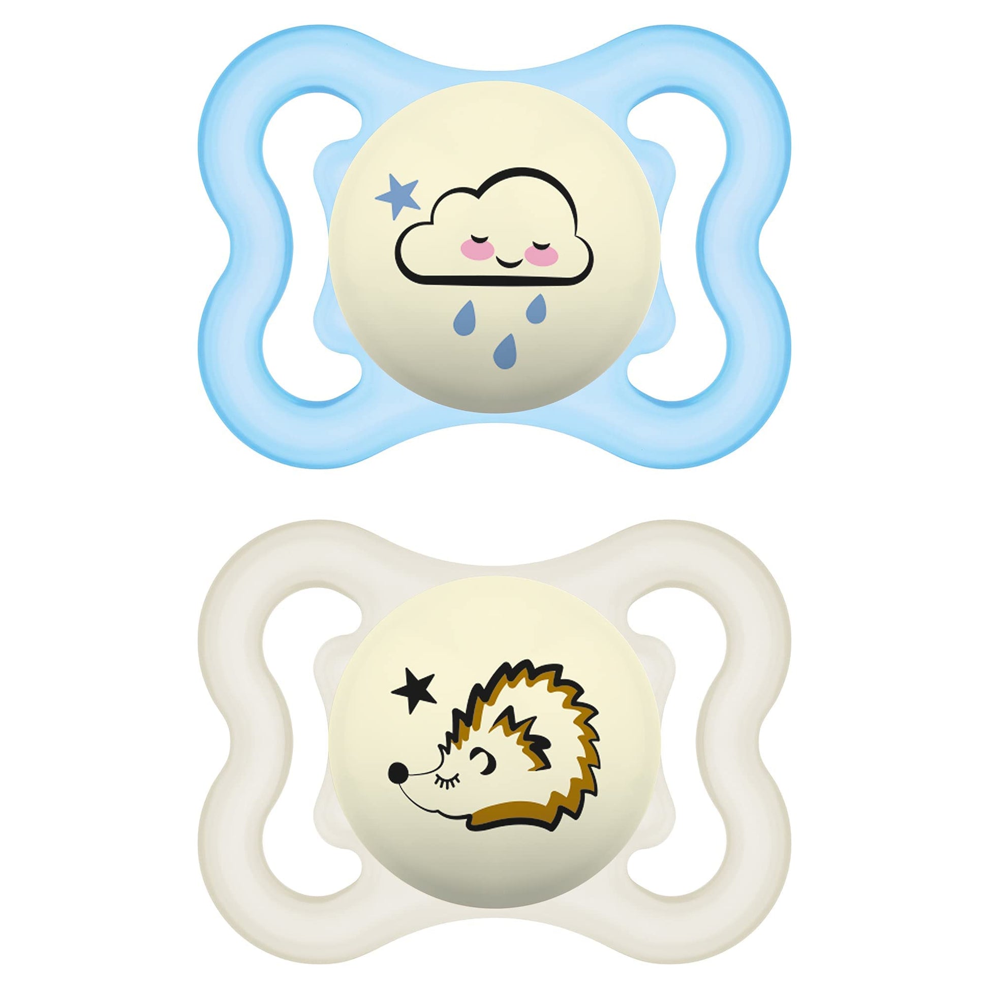 Mam Supreme Night Baby Pacifier, For Sensitive Skin, Patented Nipple, Boy, 0-6 Months (Pack Of 2)