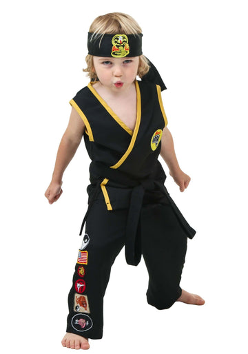 Cobra Kai Toddler Costume | Karate Kid Outfit Includes Sleeveless Karate Gi Shirt, Pants, Headband, And Belt 2T