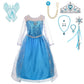 Dressy Daisy Little Girls' Ice Princess Dress Costume Birthday Halloween Christmas Fancy Party Dresses With Cape Draping And Acc