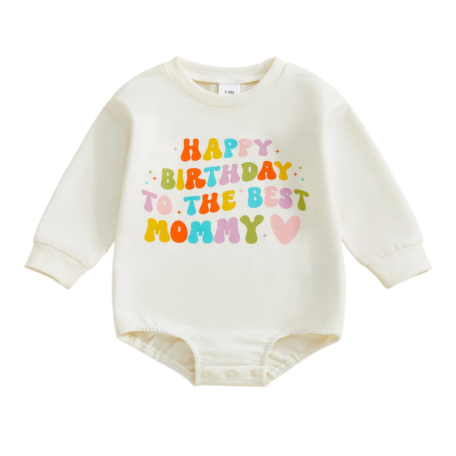 YOKJZJD Newborn Baby Girl Boy Happy Birthday To The Best Daddy Mommy Bubble Romper Sweatshirt Bodysuit T-Shirt Fall Outfits (Mom