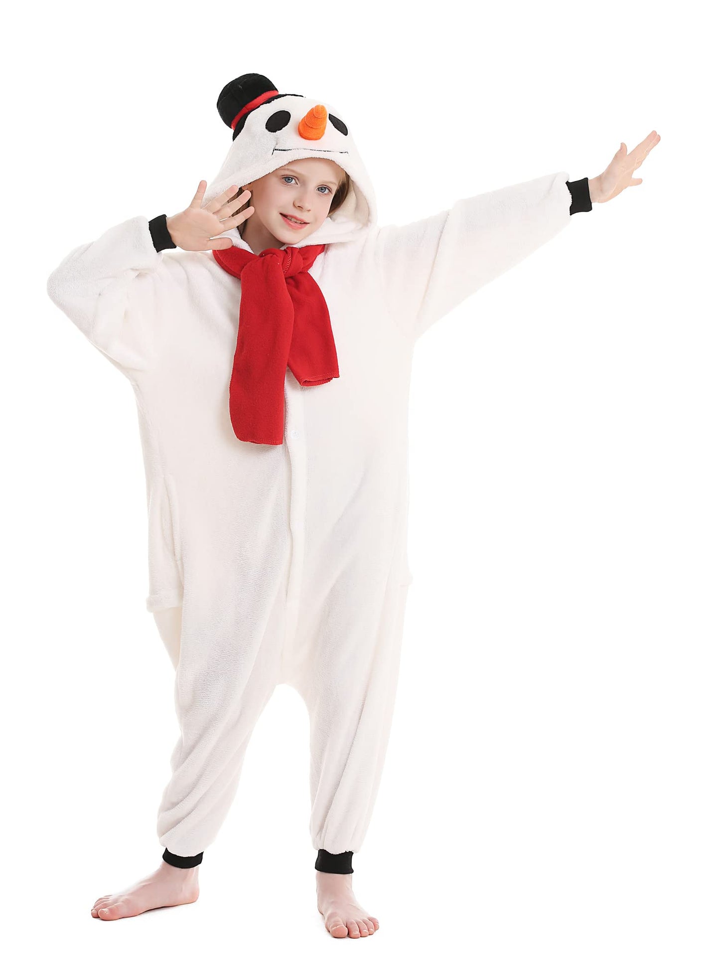Atoz Onesie For Kids, Animal Pajamas Halloween Cosplay Costume For Girls Boys, Snowman 8-9Y